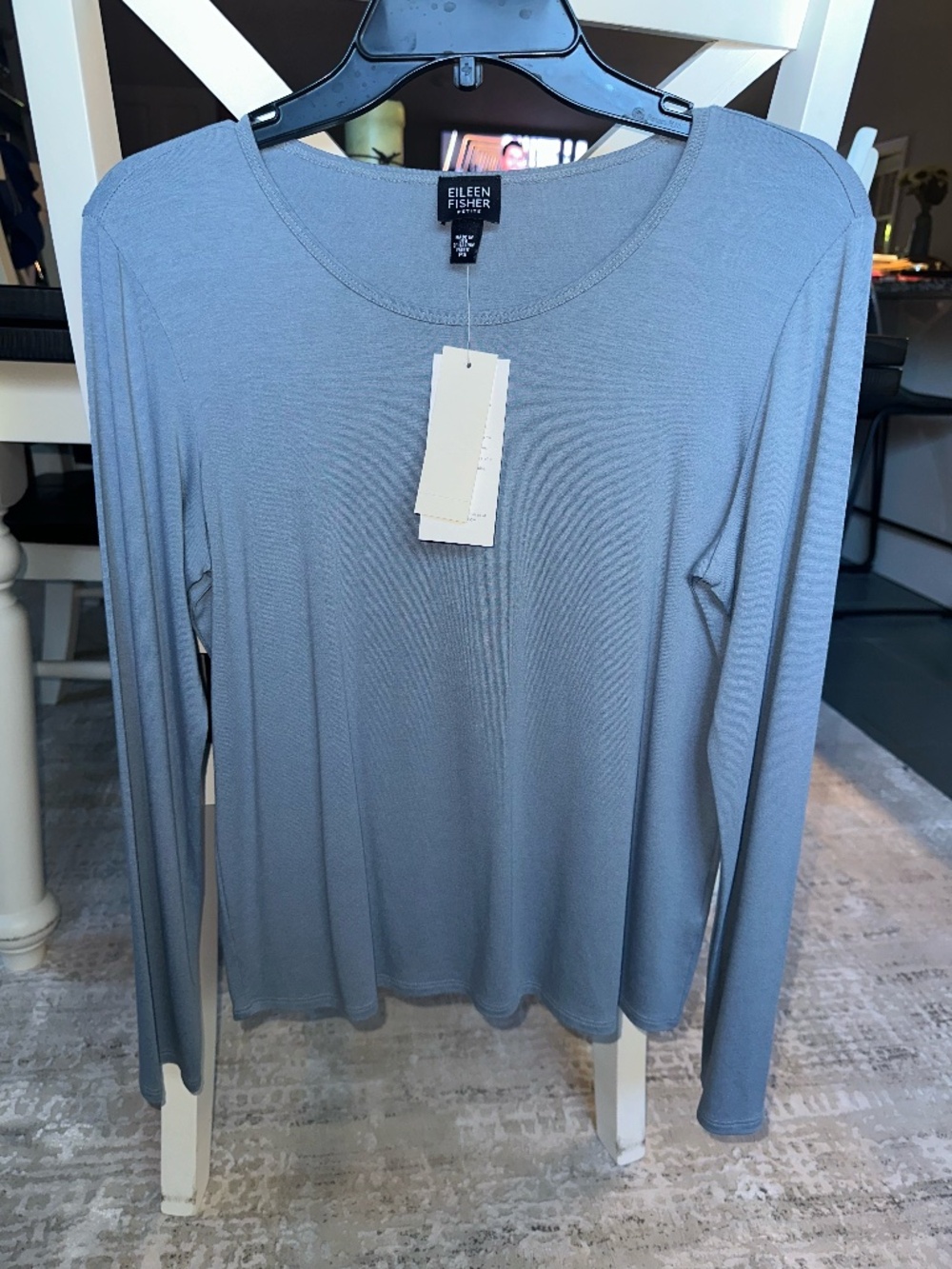 Eileen Fisher Petite Scoop Neck Long Sleeve T-Shirt ~ Petite Small